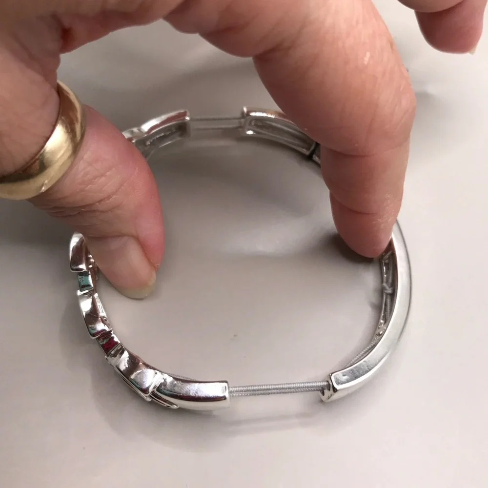 Thalia Sodi Silver-Tone Leaf Stretch Bracelet - Picture 4 of 5